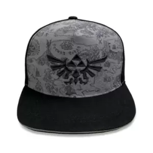 image of Nintendo Legend Of Zelda - Map And Logo (Snapback Cap) One Size