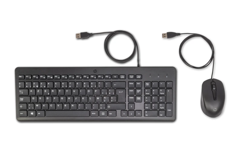 Image of HP 150 Wired Mouse and keyboard Mouse included USB AZERTY Belgian Blac