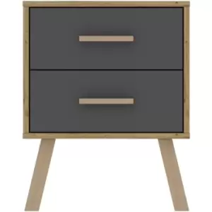 Image of Harmony Austin 2 Drawer Bedside Table Nightstand Oak & Grey