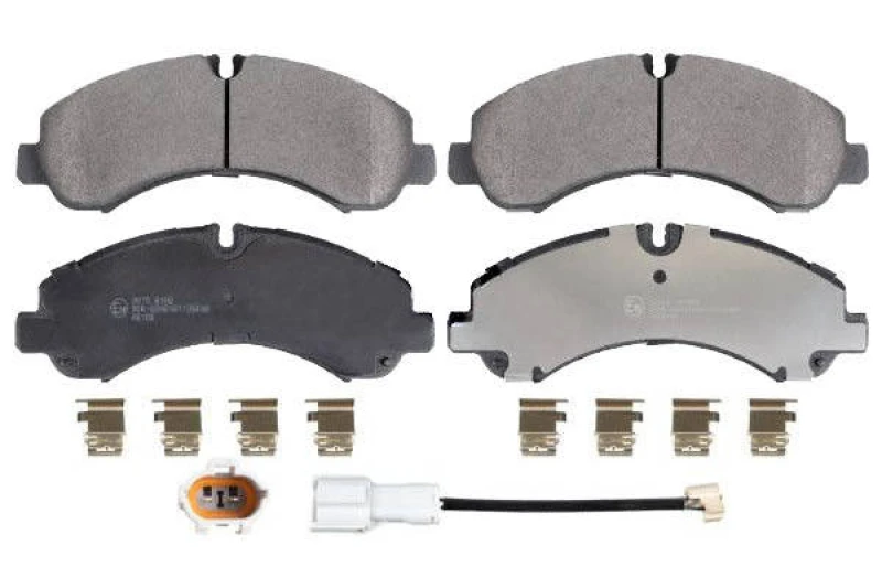 Image of SWAG 33 10 5345 Brake pad set Front Axle, incl. wear warning contact, with fastening material Brake Pad Set,disc brake (402)