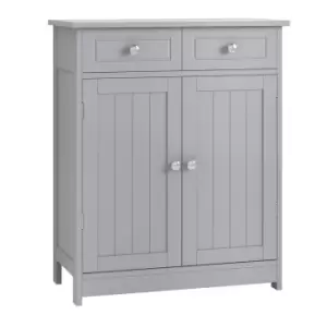 image of Kleankin 75X60Cm Freestanding Bathroom Storage Cabinet Unit With 2 Drawers Grey