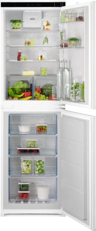 Image of AEG OSC7T185ES 177cm 50/50 Integrated Frost Free Fridge Freezer - White - E Rated