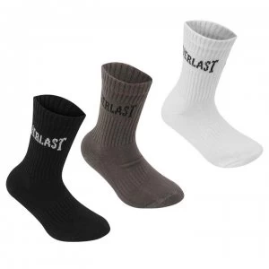 image of Everlast 3 Pack Crew Socks - Blk/Gry/Whi