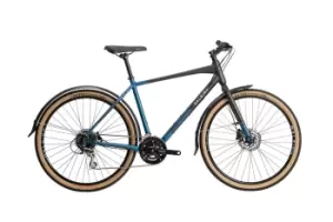 image of 2021 Raleigh Strada City Crossbar Hybrid Bike in Black and Blue