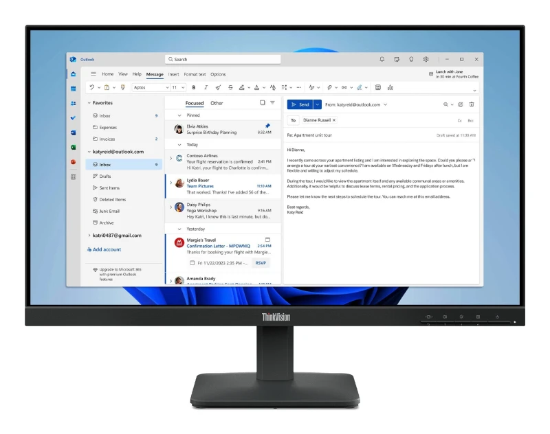 Image of Lenovo ThinkVision S24-4e Monitor 64B5KAT1UK