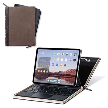 Image of Twelve South BookBook Vol 2 for 12.9" iPad Pro (Gen 3 and 4) Hardback leather Cover with Pencil/Document/Cable Storage...