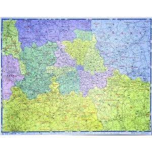 image of Map Marketing Postal Districts of London Map Unframed - Scale 1 Mile/1 inch