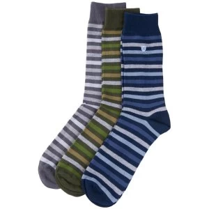 Image of Barbour Mens Stripe Socks 3pk Mixed M