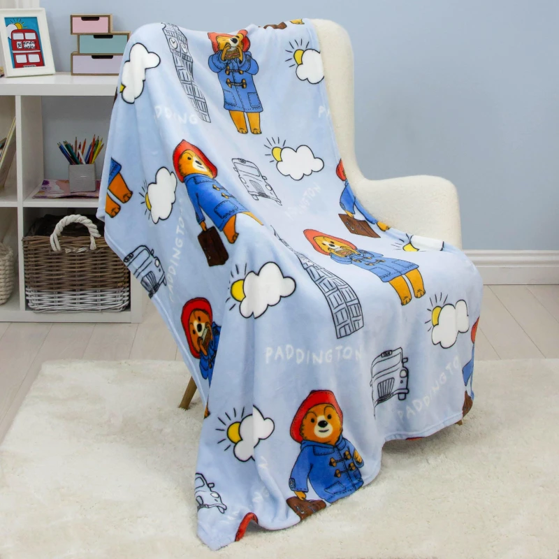 Image of Paddington Skyline Fleece Blanket Blue