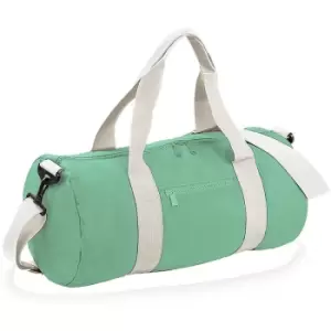 Image of Bagbase Plain Varsity Barrel / Duffle Bag (20 Litres) (One Size) (Mint Green/Off White) - Mint Green/Off White