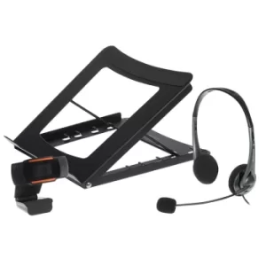 image of Maplin Back to Uni Kit with High Definition Webcam, USB Headset & Laptop Stand