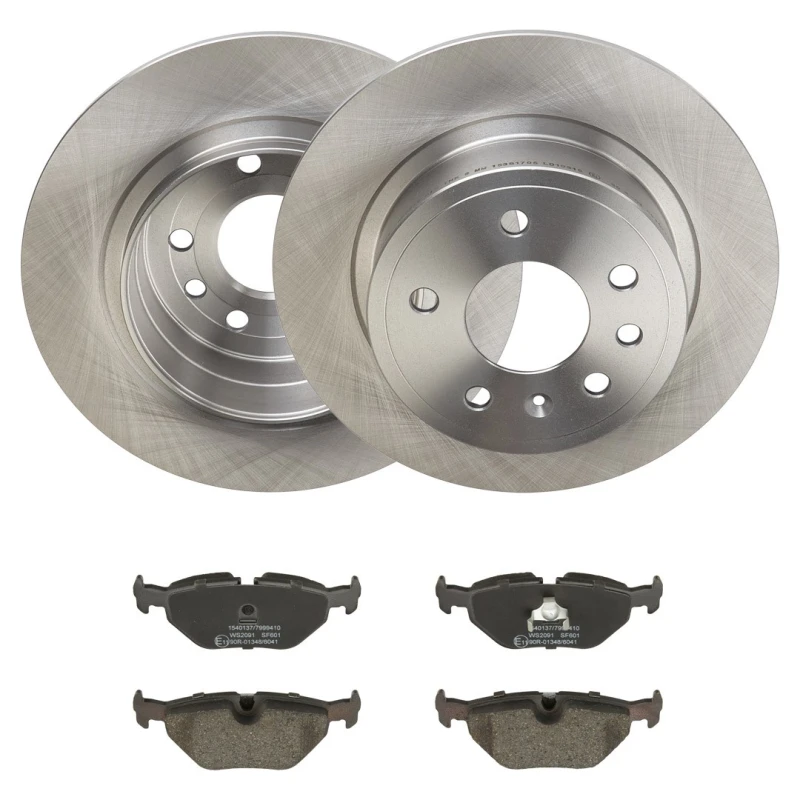 Image of RIDEX 3405B2195 Brake disc and pads set Rear Axle, Brake Disc Type: Solid, excl. wear warning contact Brake Set,disc brakes (3405)