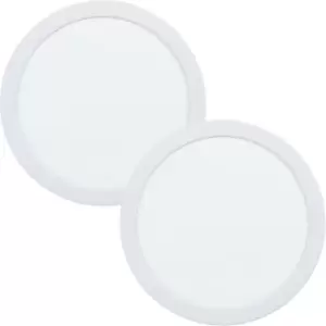 Image of 2 PACK Wall / Ceiling Flush Downlight 216mm White Spotlight 16.5W 4000K LED