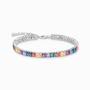 image of Sterling Silver Colourful Stones Tennis Bracelet A2030-073-7