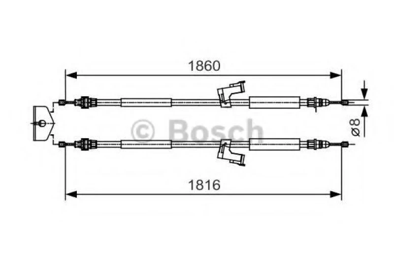 Image of Handbrake cable Bosch 1 987 482 019