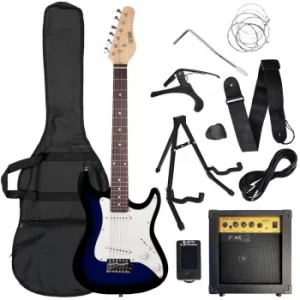 Image of 3rd Avenue Three Quarter Electric Guitar Pack, Blue/Black