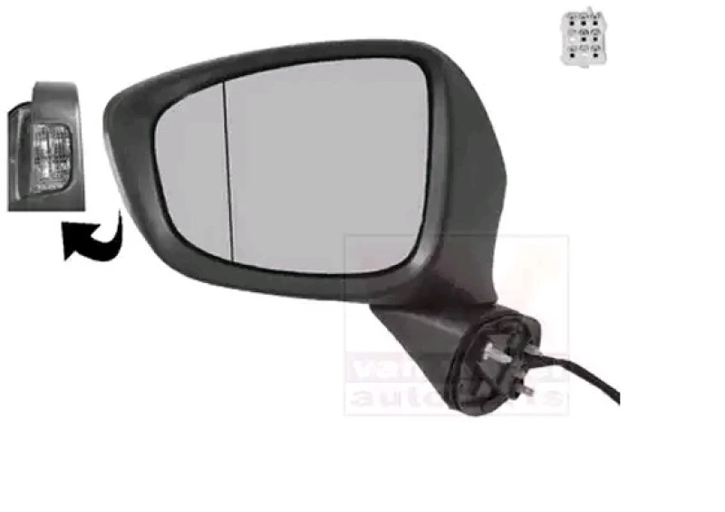 Image of VAN WEZEL 2780807 Wing mirror * HAGUS * Left, Heatable, primed Outside Mirror (50)
