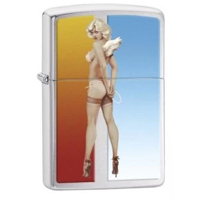 Image of Zippo Olivia Wings Brushed Chrome Windproof Lighter
