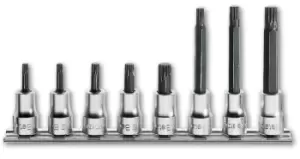 Image of Beta Tools 910PT/SB 8pc 3/8" Square Drive 5-Star Bit Socket Driver Rail Set