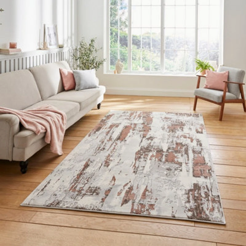 Image of Apollo GR579 Modern Abstract Rug Grey Rose