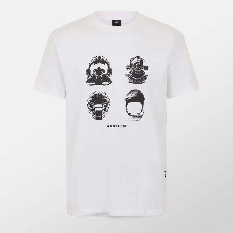 Image of G Star Masks Graphic T-Shirt White male Medium