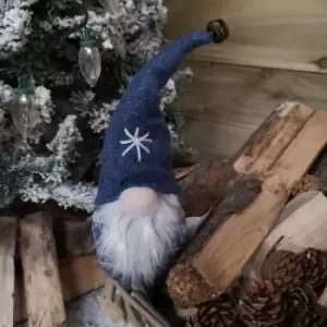 Image of 31cm Tall Christmas Gnome Gonk Nordic Decoration Blue Body Hat and Bell