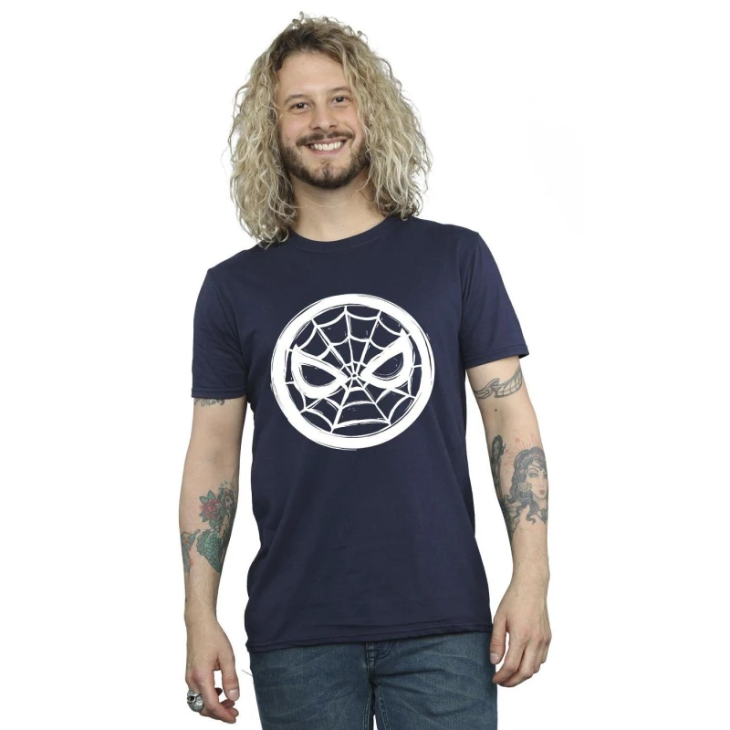 Image of Marvel Marvel Men Spider-Man Chest Logo T-Shirt in Navy Size: Small Navy S Male 5063283503359