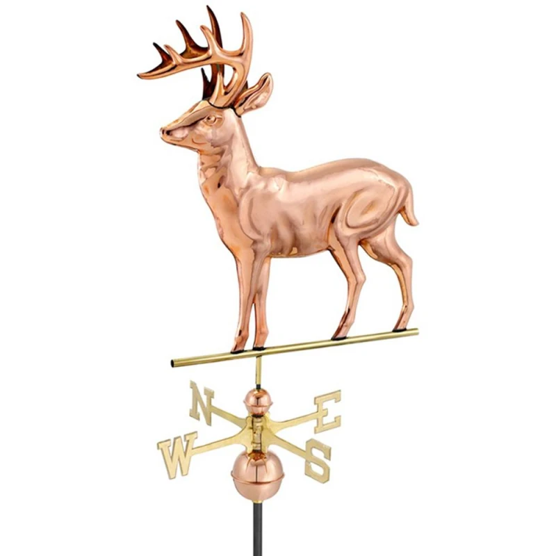 Image of Good Directions Farmhouse Copper Stag Weathervane - H124 x W56 x L44cm Copper Unisex