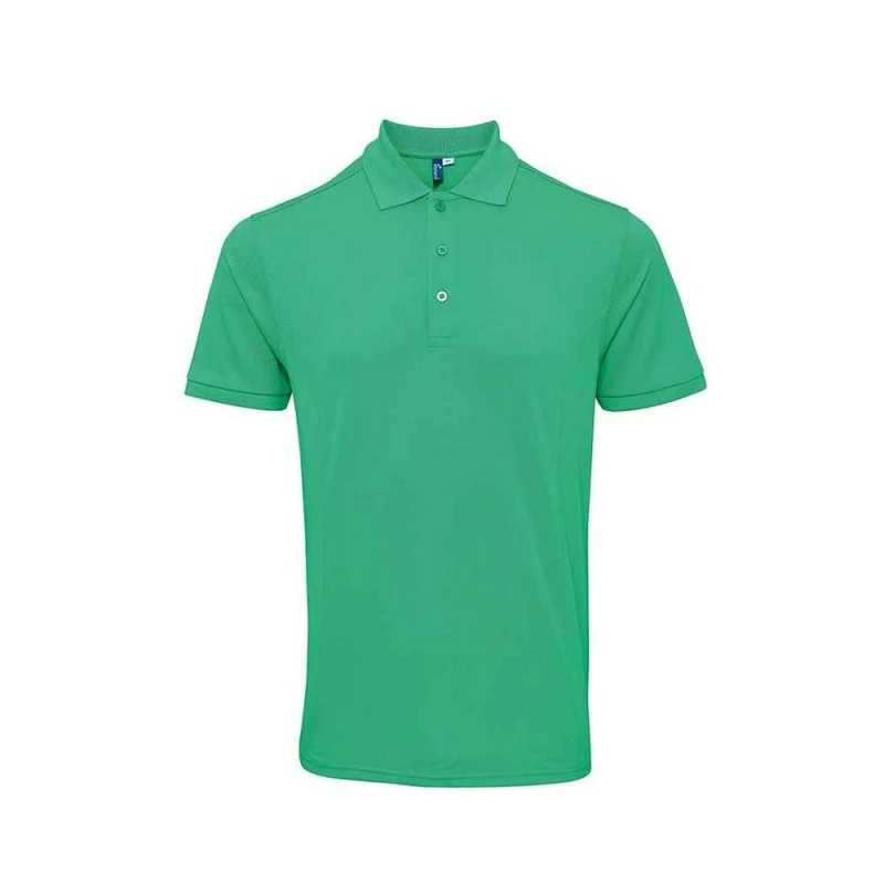 Image of Premier Premier Men Coolchecker Plus Piqu Polo Shirt in Green Size: Small Green S Male 5063527592118