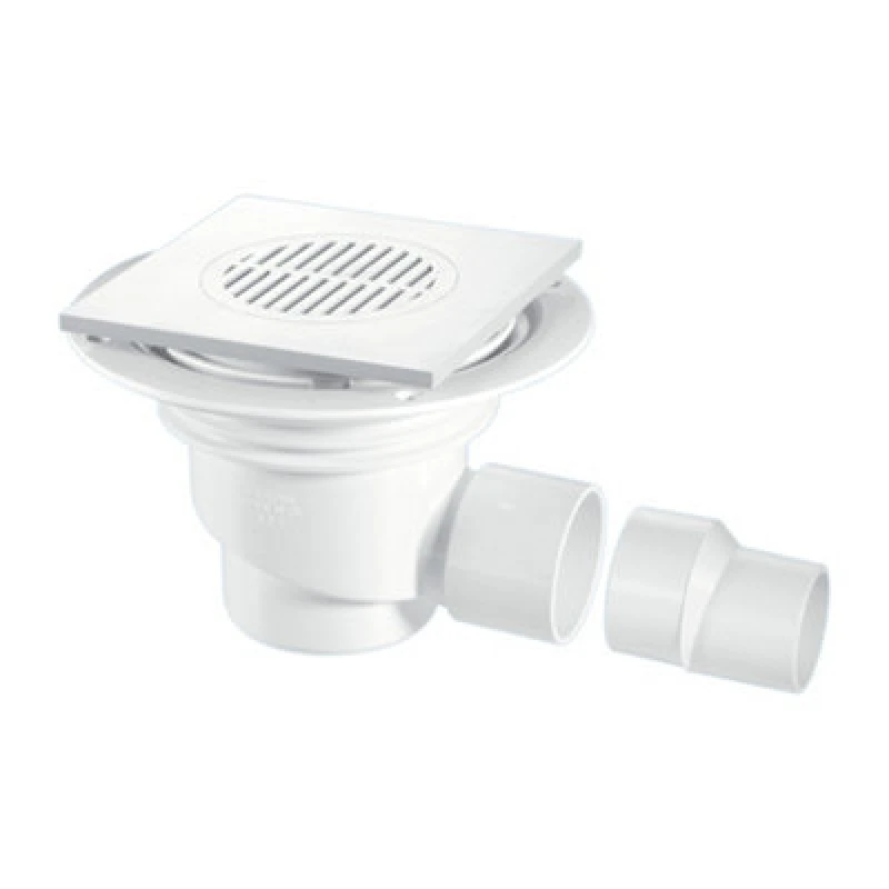 Image of McAlpine TSG1T6WH 75mm Water Seal Gully with Horizontal Outlet for Tiled or Stone Floors White