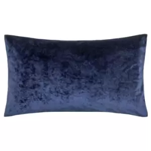 Image of Verona Crushed Velvet Rectangular Cushion Navy, Navy / 40 x 60cm / Polyester Filled