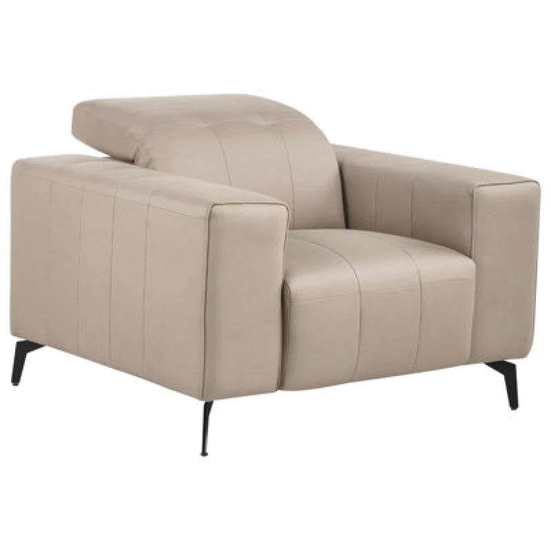 Image of Beliani Armchair Ommel Faux Leather Taupe