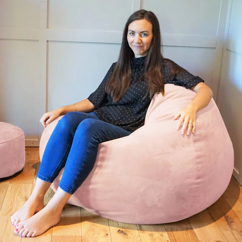 Image of Rucomfy Slouchbag Velvet Beanbag Rose QJHPP Unisex