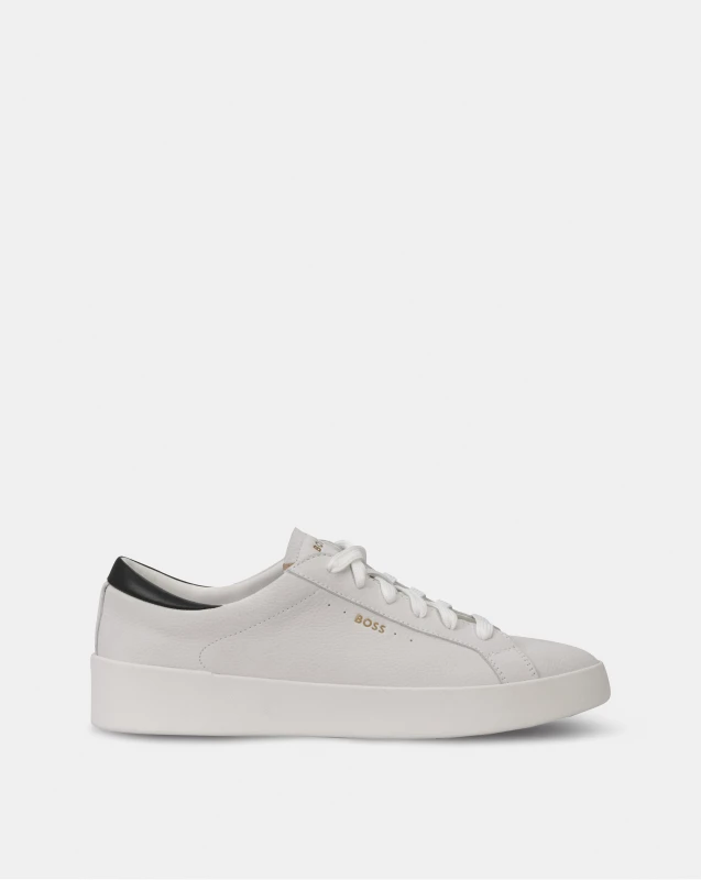 Image of Boss BOSS Belwar Leather Trainers White Male 7 LP66901