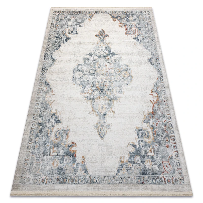 Image of RugsX Distin 0826A White / Blue / Light Green Modern Carpet - Ornament, Vint 160X230 Cm