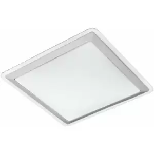 Image of Wall Flush Ceiling Light Colour White Shade White Silver Plastic Bulb LED 24W
