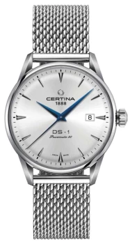 Image of Certina DS-1 Powermatic 80 Silver Mesh Bracelet Silver Watch