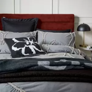 Image of Ted Baker Magnolia Tufted Double Duvet Cover, Charcoal