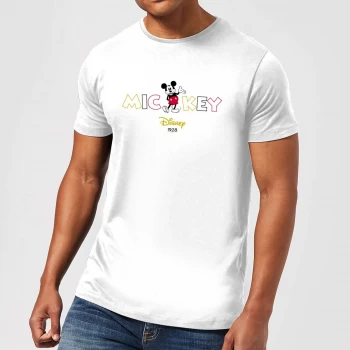 Disney Mickey Mouse Disney Wording Mens T-Shirt - White - XS