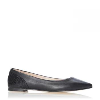 image of Dune Black Leather 'Hamley' Ballet Pumps - 3