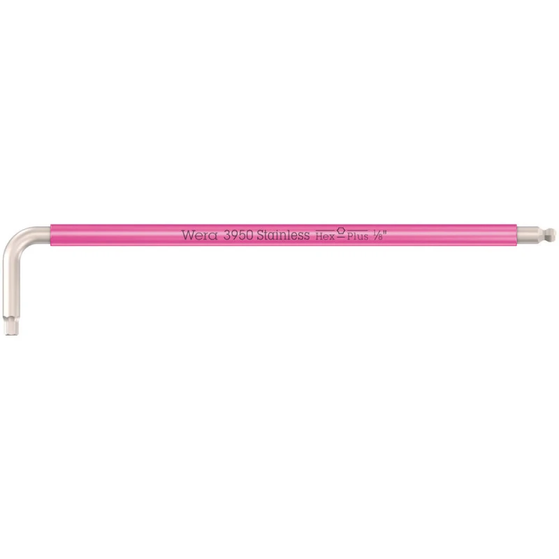 Image of Wera 3950 SPKL Stainless Steel Multicolour Hex Key Imperial 5022852001 Size: 1/8"