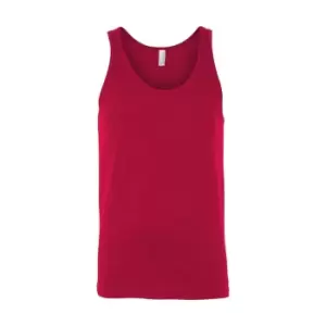 Canvas Adults Unisex Jersey Sleeveless Tank Top (XS) (Red)