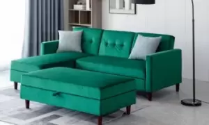 Image of Furniture: Reversible Corner Sofa Bed with Torage Chaise and Tray
