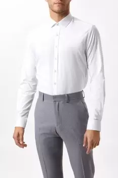 Mens Slim Fit White Performance Formal Shirt