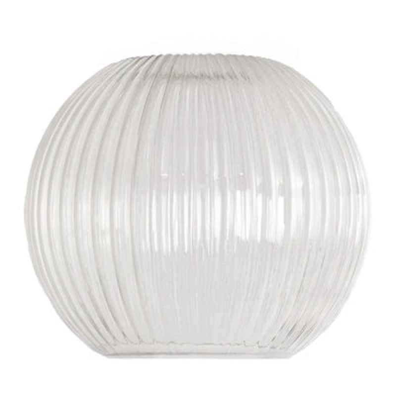 Image of Valuelights Maddison Clear Ribbed Glass Globe Easy Fit Lamp Shade (D)20Cm