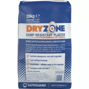 image of Safeguard Dryzone Fast Set Renovation Plaster 20kg Grey