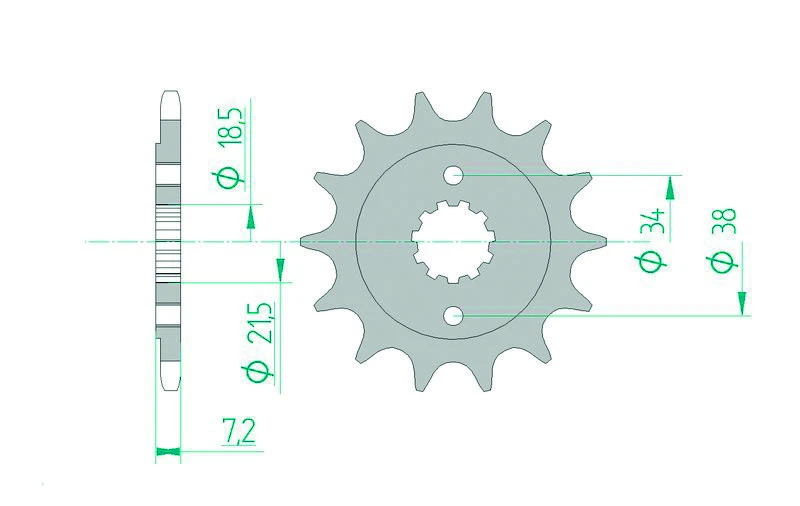 Image of AFAM Steel Standard Front Sprocket 20320 - 520, Size 100 mm