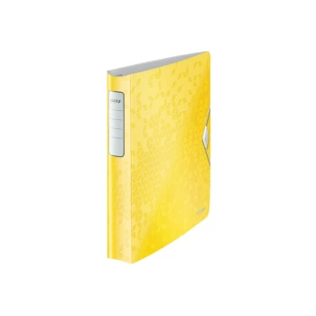 image of Active WOW SoftClick Ring Binder, 30 MM, 4 D Ring, A4, Yellow - Outer Carton of 5