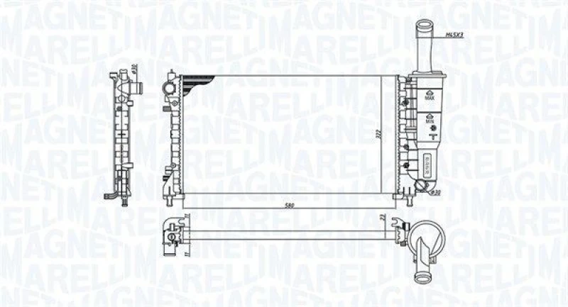 Image of MAGNETI MARELLI Engine radiator MAGNETI MARELLI 350213194200
