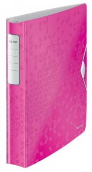 image of Leitz WOW 4D Ringbinder A4 PP 30mm Pink Metallic PK5